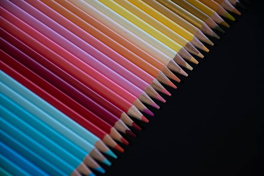 farveblyanter, farverig, kunst, blyanter, farvestoffer, tegning, pastel, Macaron farveblyanter, akvarelblyanter, multi farvet, farver