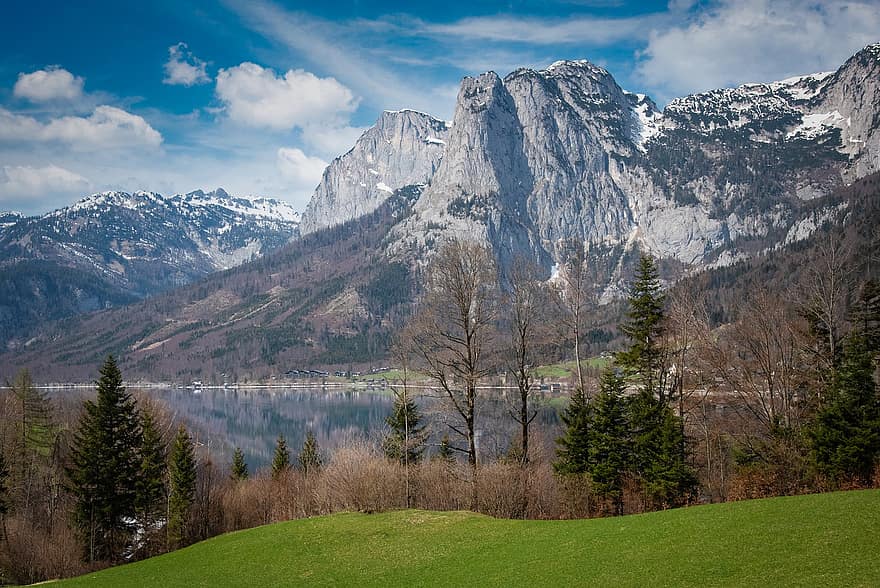 Mountains, Lake, Trees, Water, Snow, Mountain Range, Nature, Alpine, Alps, Scenery