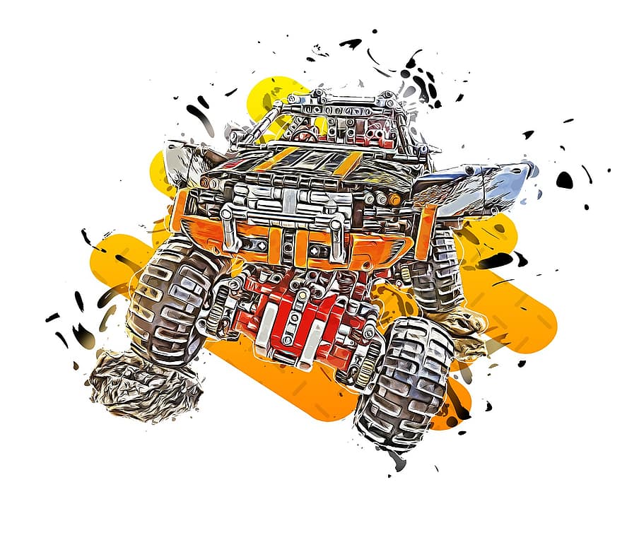 Monster Truck, Lego Technic, Technic, Lego, Technology, Component, Toys, Play, Truck, Outdoor, Rustic