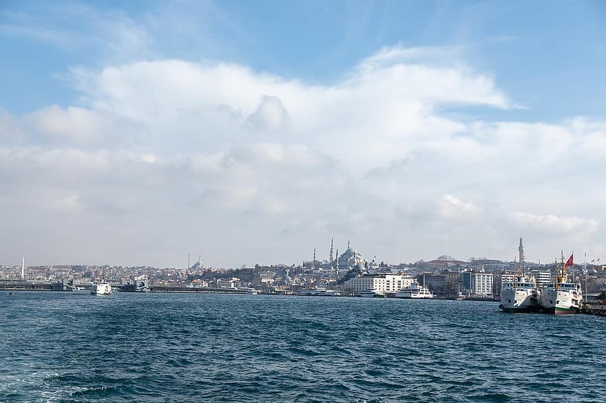 затока, гавань, місто, океану, горизонт, міський пейзаж, узбережжі, узбережжя, Стамбул, озеро, відоме місце