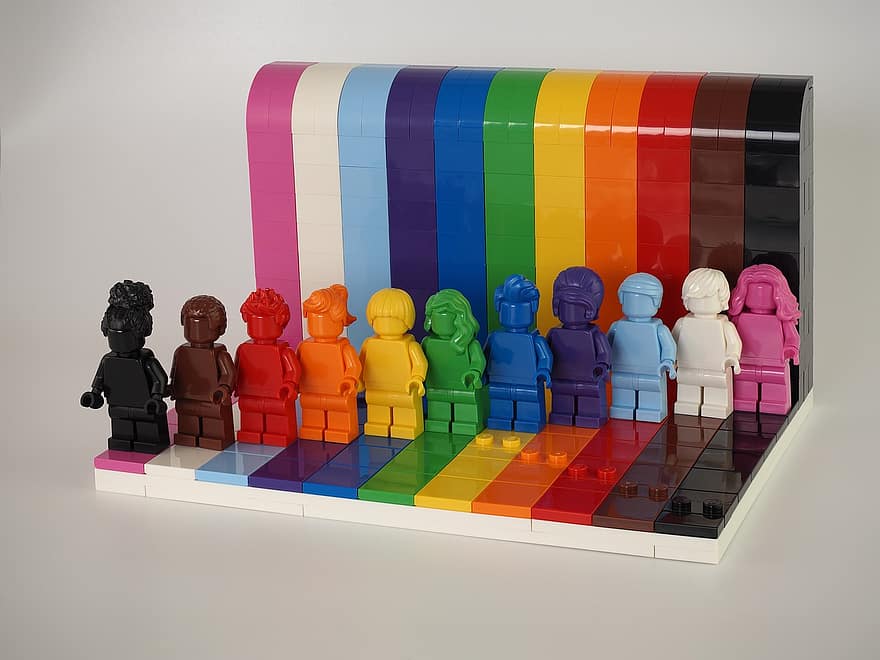 Lego, lgbtq, Regenbogen, Legoblöcke, Jeder ist großartig, lgbt, Zahlen, Jeder ist etwas Besonderes, Toleranz, Vielfalt