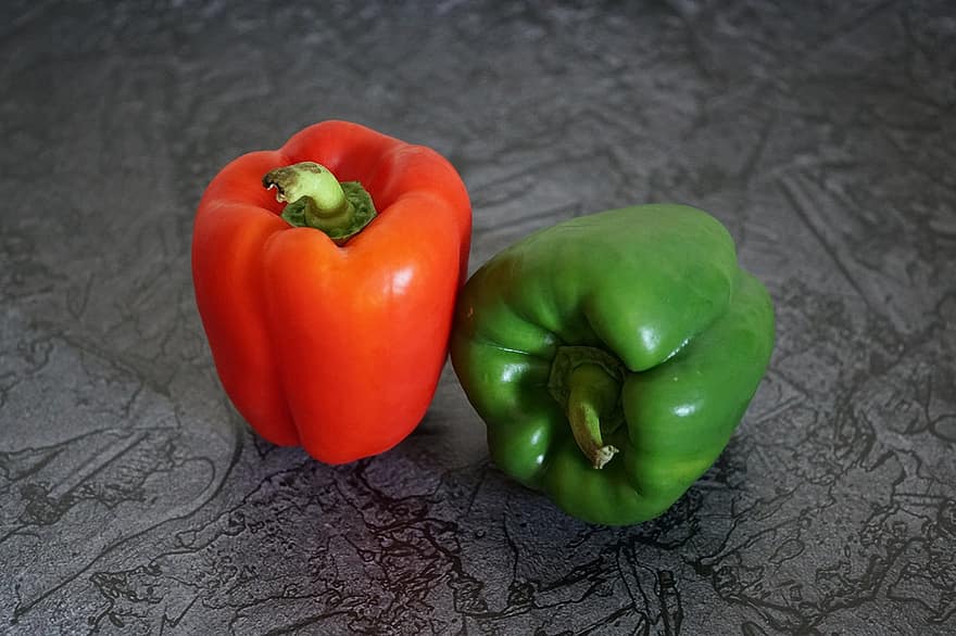 peberfrugter, grøntsager, mad, rød peber, grøn peber, fremstille, organisk, grøntsag, friskhed, grøn farve, tæt på