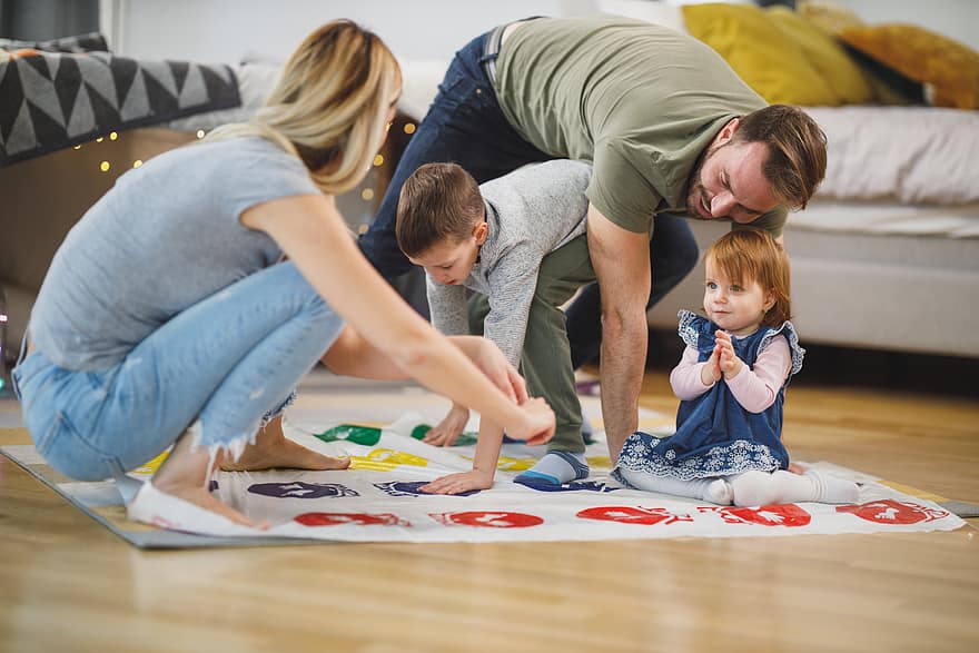 family, playing, together, joy, child, boy, game, smile, fun, happy, home