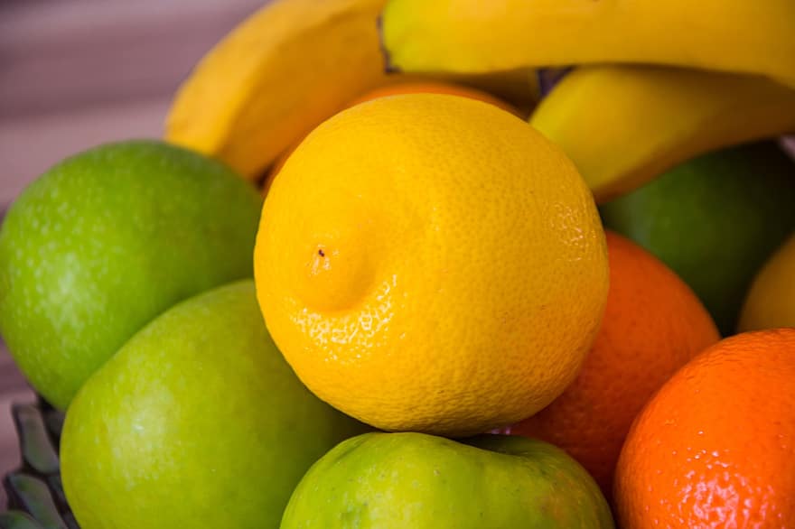 lemon, buah, makanan, sehat, vitamin, segar, organik, diet, pencuci mulut