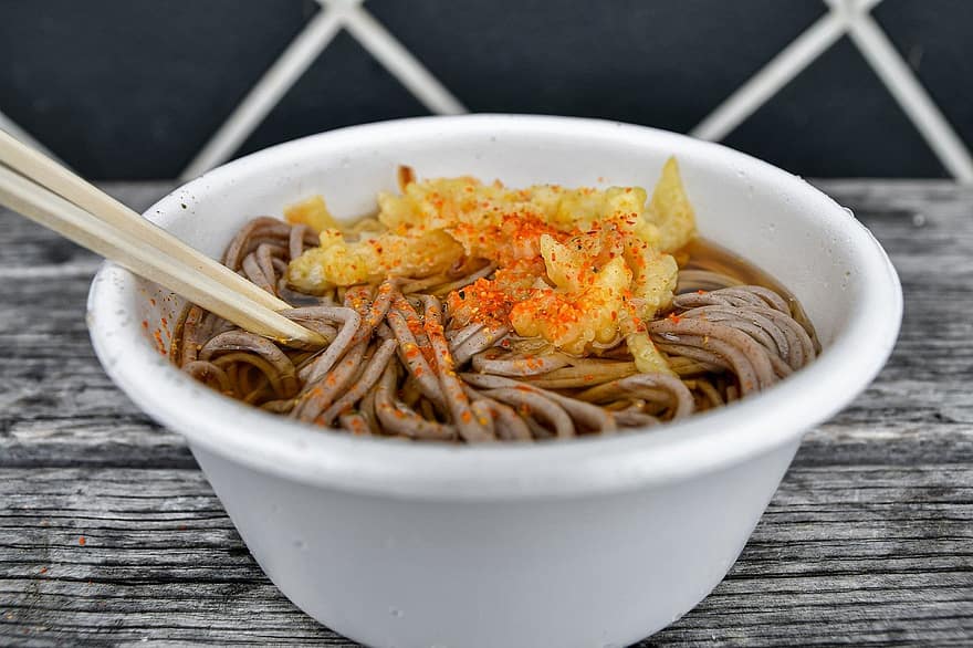 soba, Tempura Soba, makanan Jepang, makanan, tempura, Shinshu Soba, gourmet, makanan laut, makan, balapecah, budaya