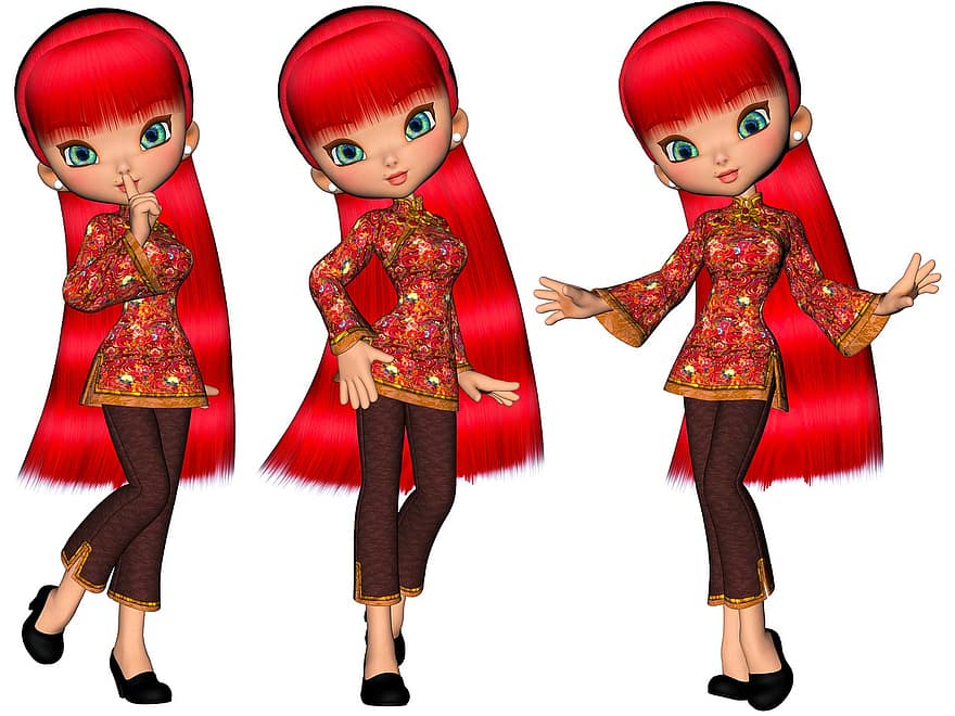 poser, 3d, gráfico, renderizar, personagem, fantasia, fêmea, colorida, China, chinês, asiático