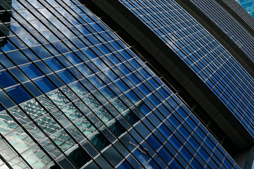 wolkenkrabber, facade, architectuur, gebouw, modern gebouw, glazen ramen, kantoorgebouw, wolkenkrabber gebouw, Frankfurt