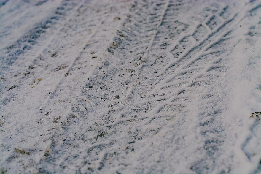 Tire Tracks, Car Tire Tracks, Snow, Imprint, Floor, Close Up, winter, backgrounds, season, close-up, pattern