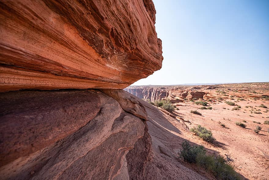 rocas de arena, rocas, Desierto, Arizona, viaje, paisaje, verano, Estados Unidos, curva de herradura, turismo, naturaleza