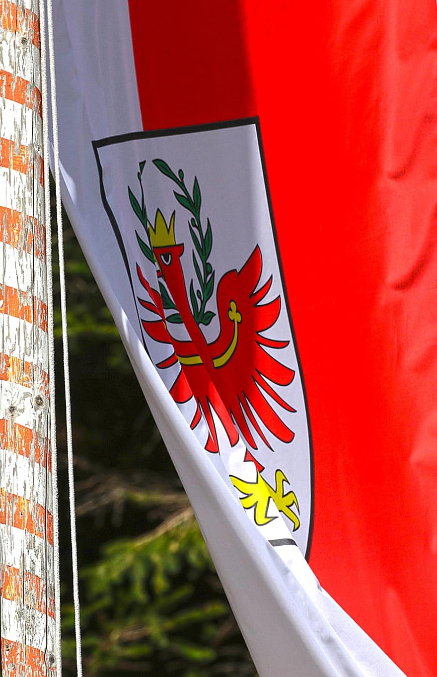 Zuid-Tirol, vlag, rood, wit, onafhankelijkheid, patriottisme, vaderlandslievend, trots, land-, patriot, banier
