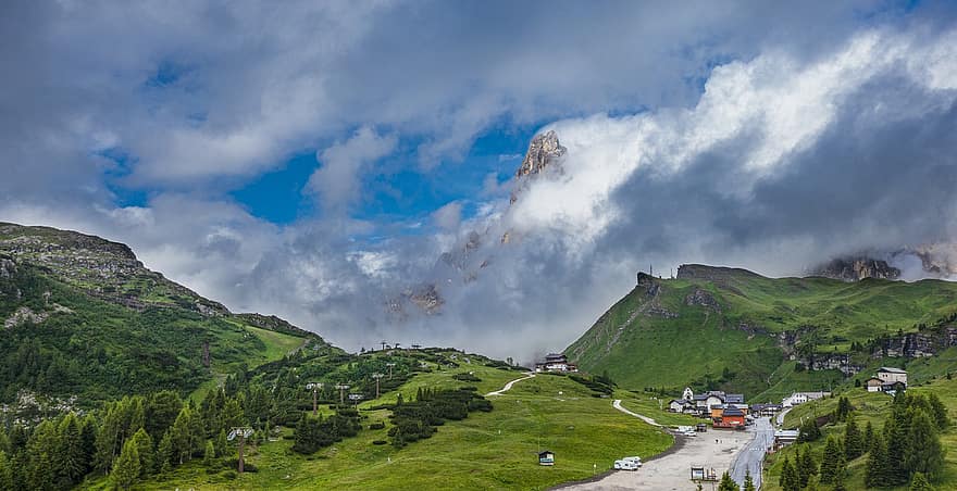 βουνά, Ιταλία, δολομίτες, πεζοπορία, σύννεφα, φύση, ταξίδι