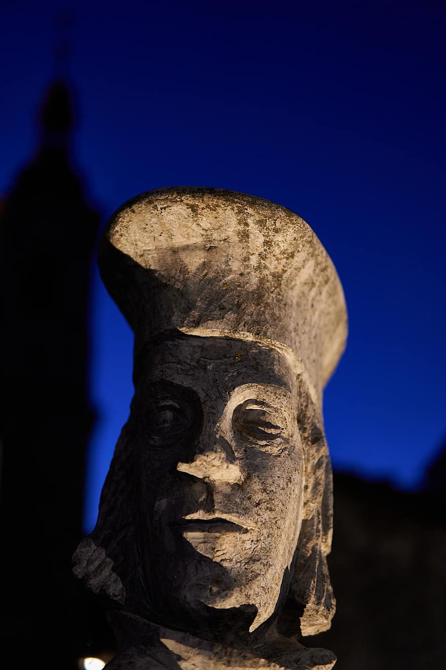 monument, skulptur, hode, ansikt, Spalatin