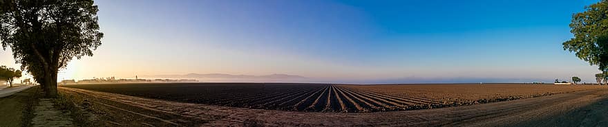 ферма, сельское хозяйство, сельскохозяйственная земля, Салинас, Калифорния, Восход, панорама, заход солнца, сельская сцена, пейзаж, летом