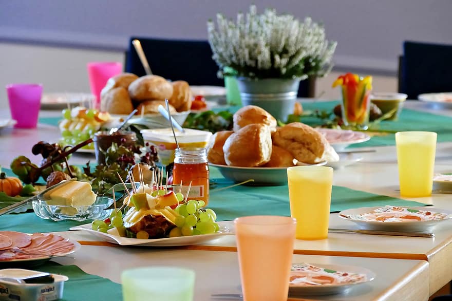 खाना, भोजन, टेबल, फल, स्वस्थ, पोषण, सुबह का नाश्ता, नाश्ते की टेबल