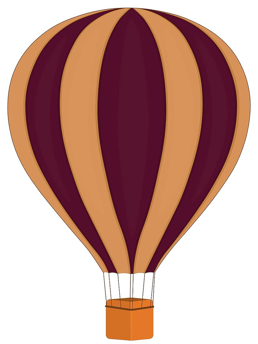 balão de ar quente, aventura, viagem, desenhando, esboço, cesta, mosca, aeronave