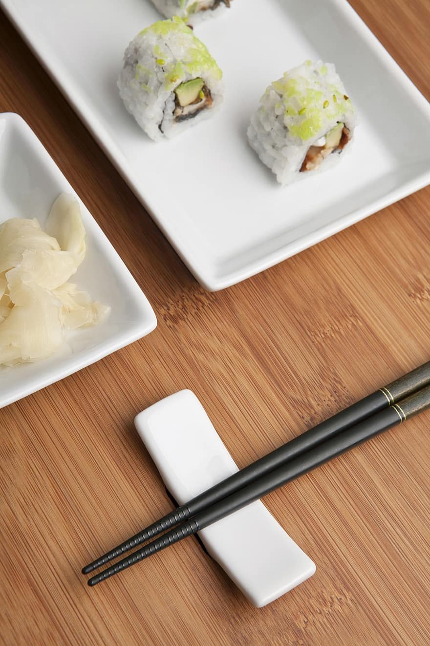 Sushi, ryba, rolka, Ryż, posiłek, jedzenie, język japoński, restauracja, zdrowy, azjatyckie, kuchnia jako sposób gotowania