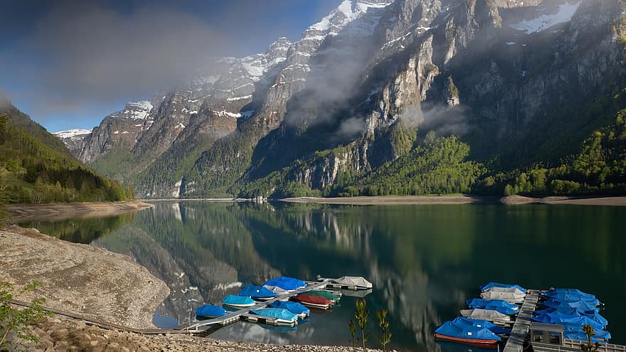 بيرجسي ، الجبال ، بحيرة ، سويسرا ، طبيعة ، المناظر الطبيعيه ، جبال الألب ، ماء ، غابة ، ذات المناظر الخلابة ، انعكاس
