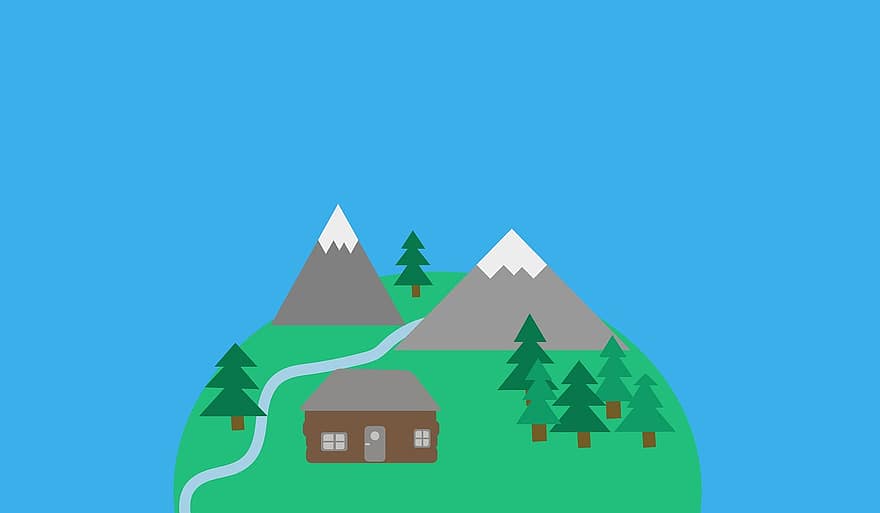 Berge, Hütte, Alm, Berghütte