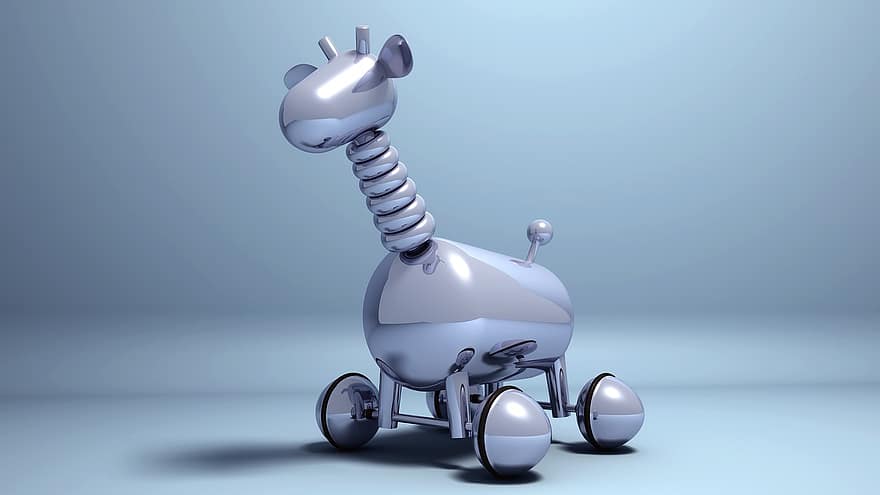 Chrome, Metal, Brilliant, Style, Toy, Blue, Casters, Animal, Colors
