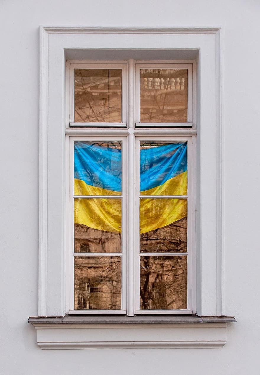 jendela, ukraina, bendera