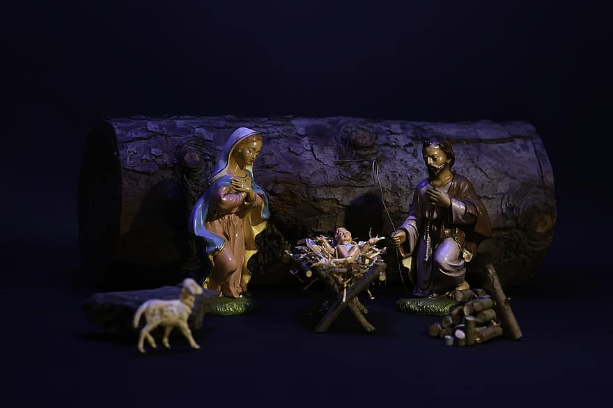 İsa'nın Doğuşu, doğuş, Noel, kutsal Aile, Hristiyanlık, din, gece, erkekler, tinsellik, Allah, katoliklik