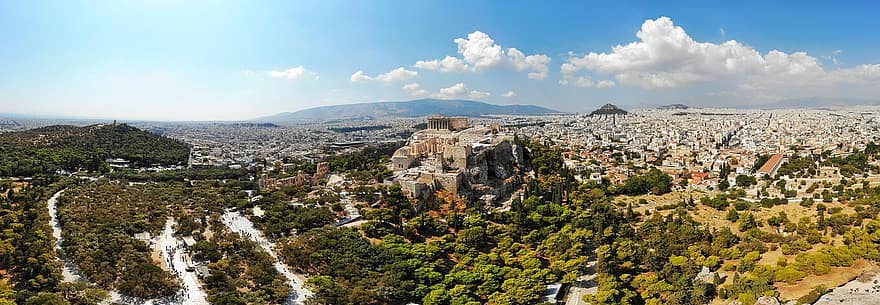 природа, городок, Афины, Греция
