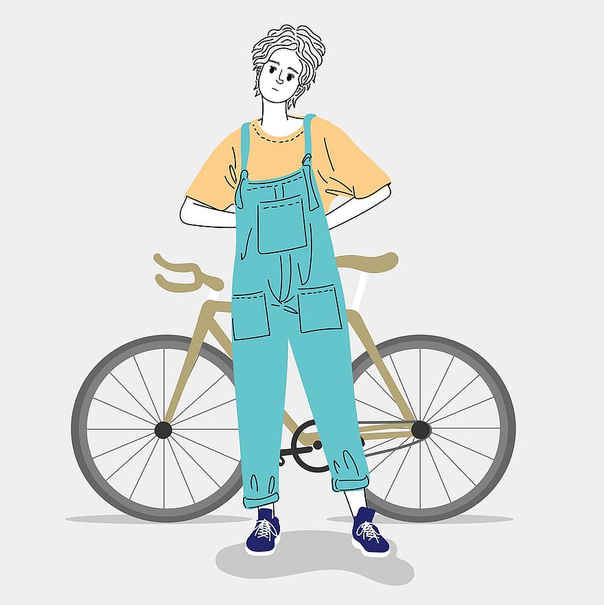 berniukas, dviračiu, baikeris, apranga, stilingas, mada, Patinas, jauni, ciklą, dviratininkas, važiuoti