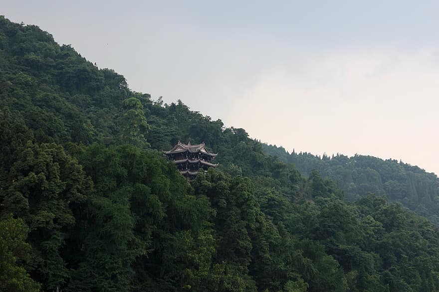 erdő, templom, hegy, tájkép