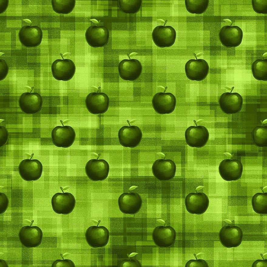 Apples, Apple, Green, Rosh Hashanah, Traditional, Seamless, Pattern, Background, Template, Concept, Symbol