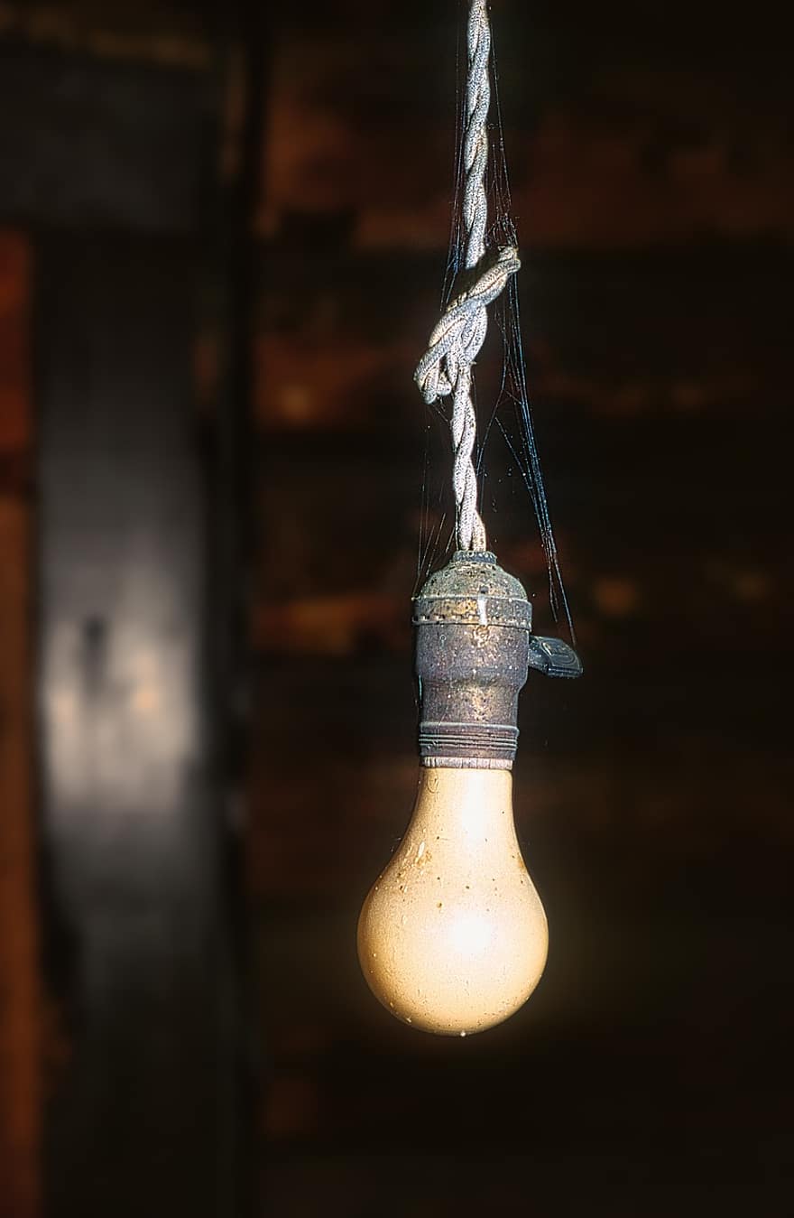 Antik glödlampa, vintage lampa, glödlampa, elektricitet