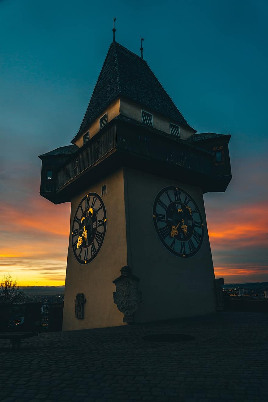 Torre do Relógio, ponto de referência, inverno, frio, ao ar livre, relógio, arquitetura, noite, cristandade, crepúsculo, religião