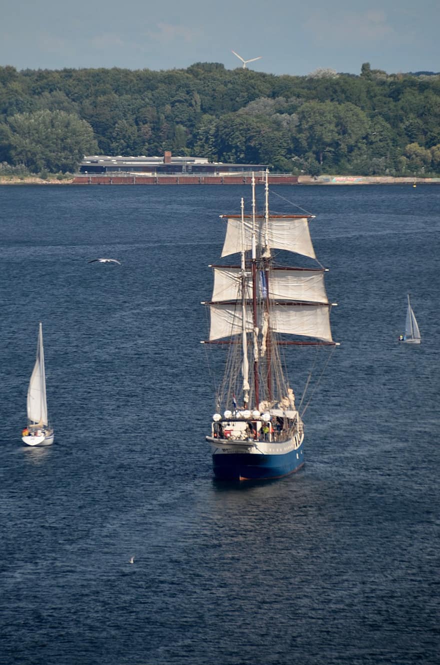 veleiro, navio, mar, agua, vela, barco a vela, náutico, transporte, historicamente, mastro