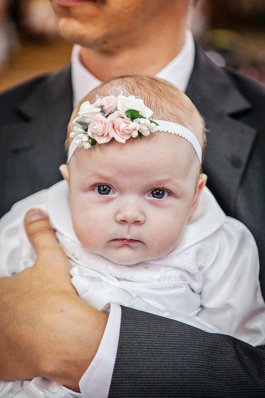Baby, Child, Girl, Flower Crown, Newborn, Baptism