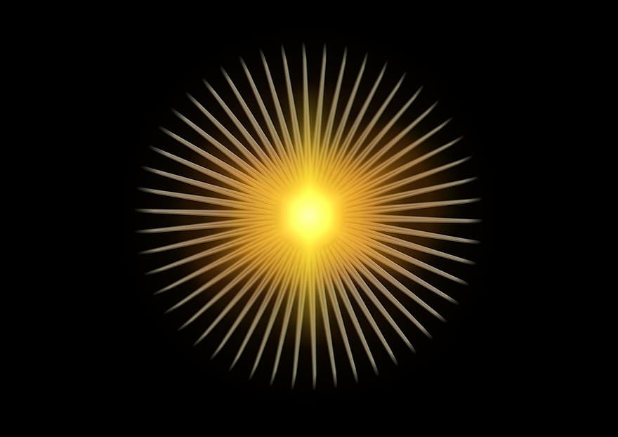 strålar, Sol, energi, ljus, Centrum, poäng, ljus effekt, gul, symbol, skinande, tvinga