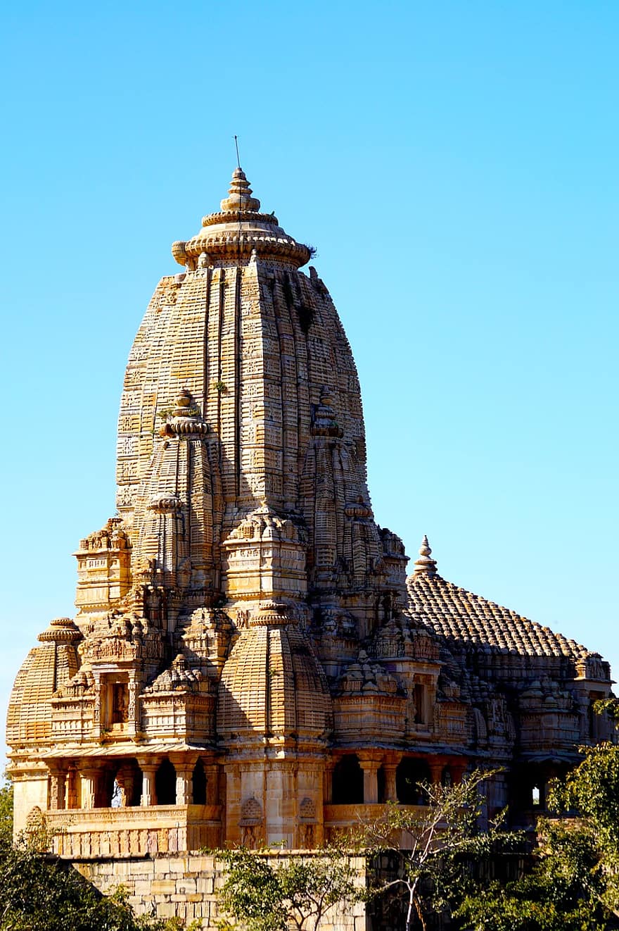 templo, construção, arquitetura, antigo, chittorgarh, rajastão, cultura, panorama, hindu, velho, histórico