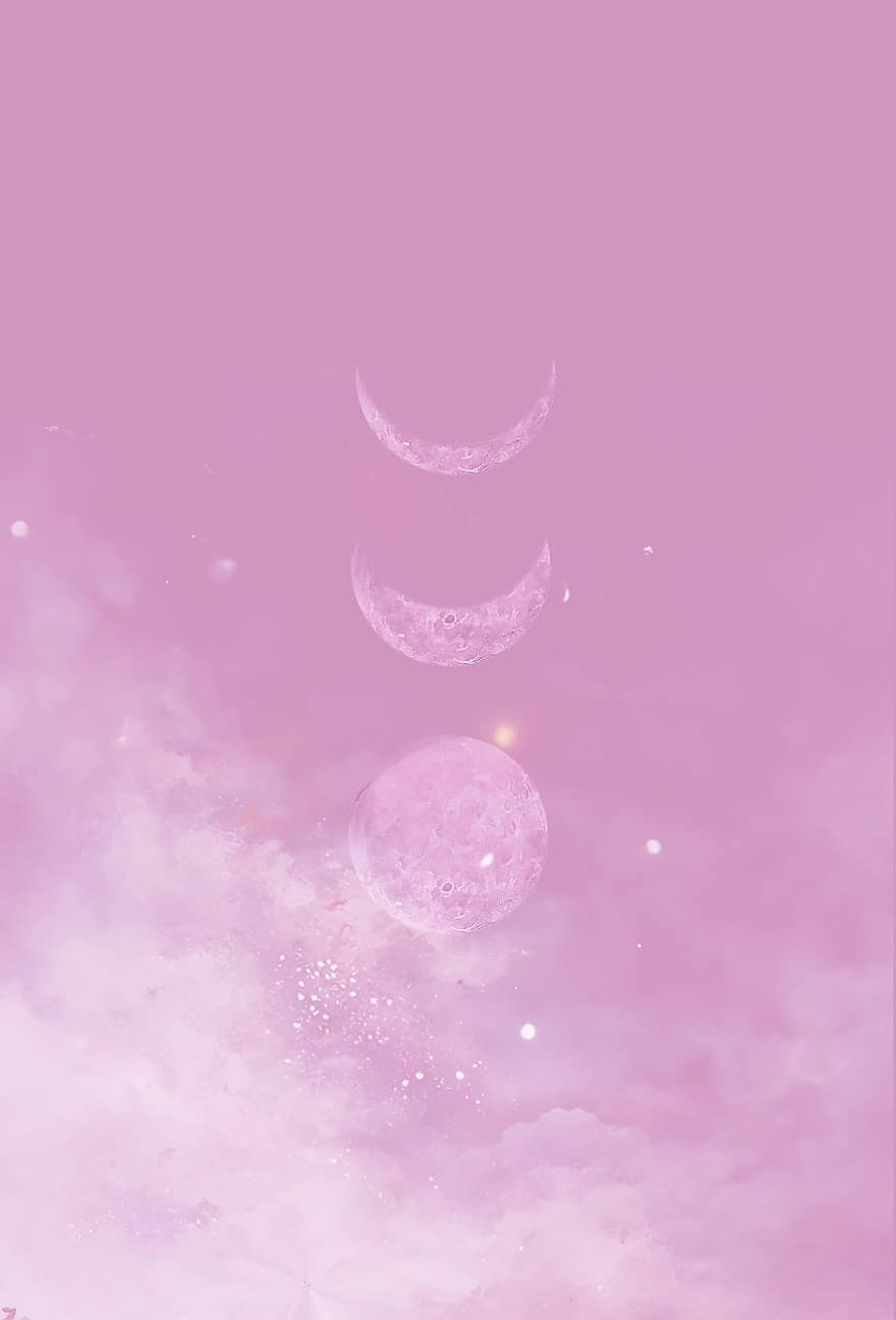måne, månens faser, himmel, skyer, halvmånen, Halvmåne, nat, baggrunde, plads, astronomi, galakse