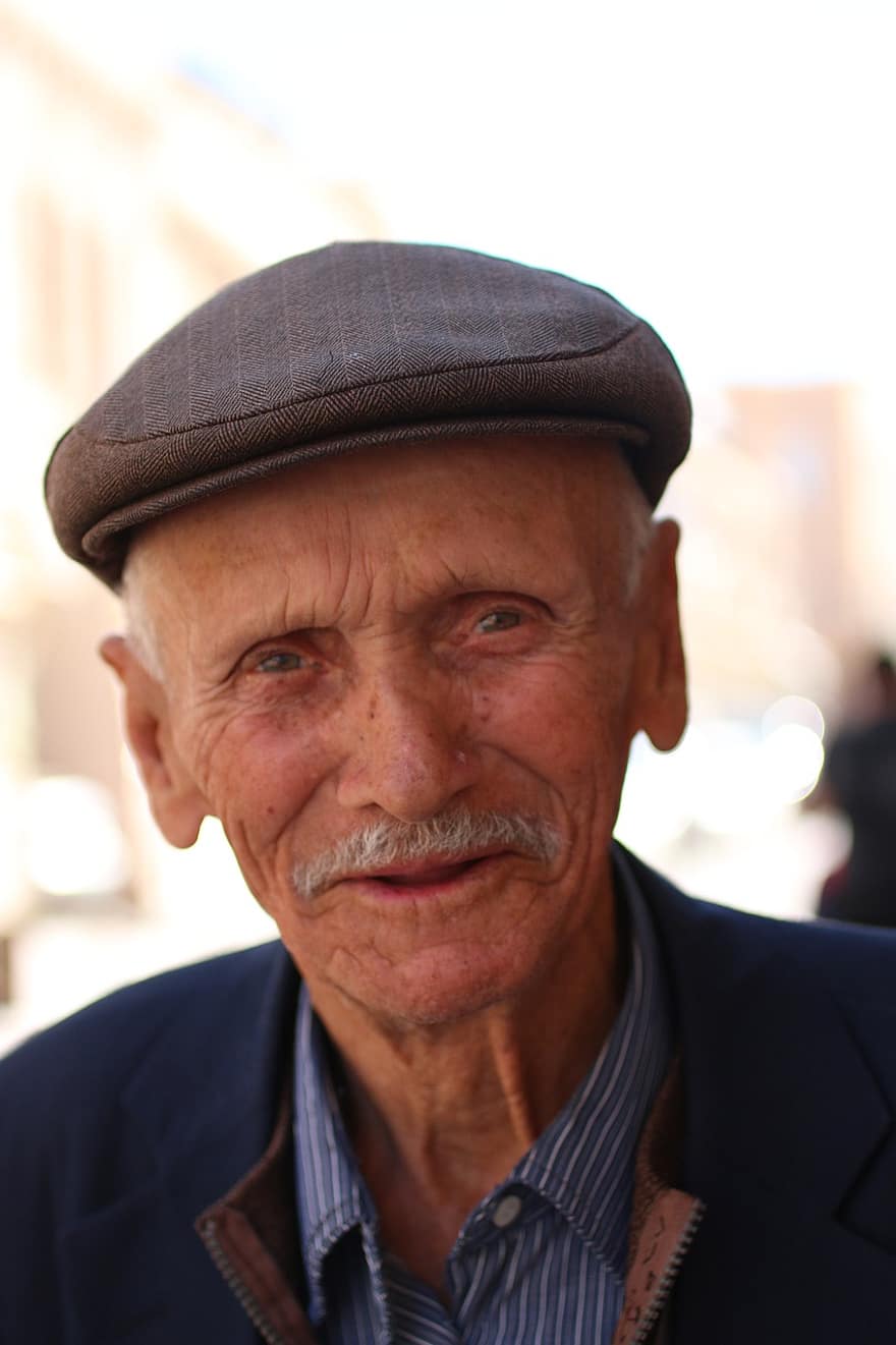 Man, Old, Hat, Male, Face, Mustache, Person, Smile, Expression, Style