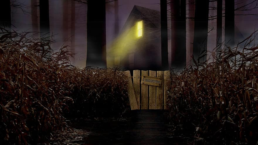Halloween, Stock, Background, Premade, Scene, Scenery, Haunted, Spooky, Holiday, Witches, Houses