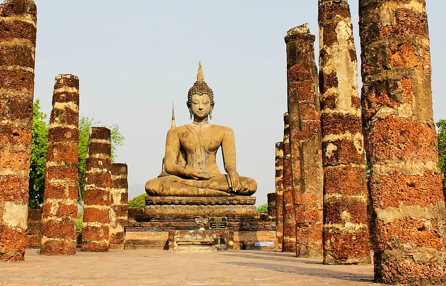 Buddha, buddhizmus, vallás, imádkozik, Thaiföld, ünneplés