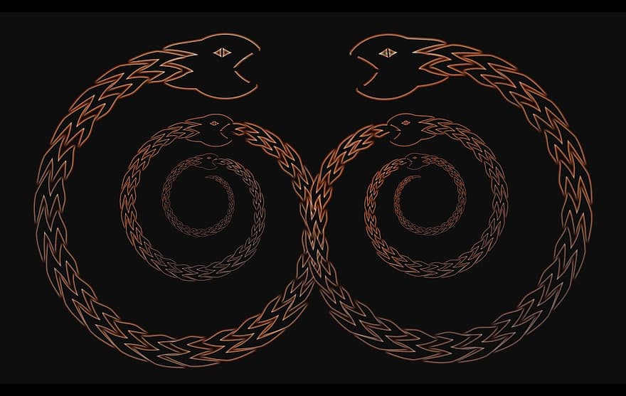 Ouroboros, Uroboros, serpent, symbole, caducée, serpents, métaphysique, alchimie, dragon, ésotérique, spiritualité