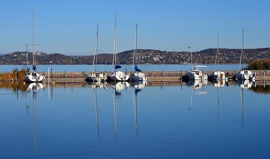 Boats, Travel, Tourism, Hungary, Somogy, Lake Balaton, Zamárdi, Lake, Port, nautical vessel, yacht