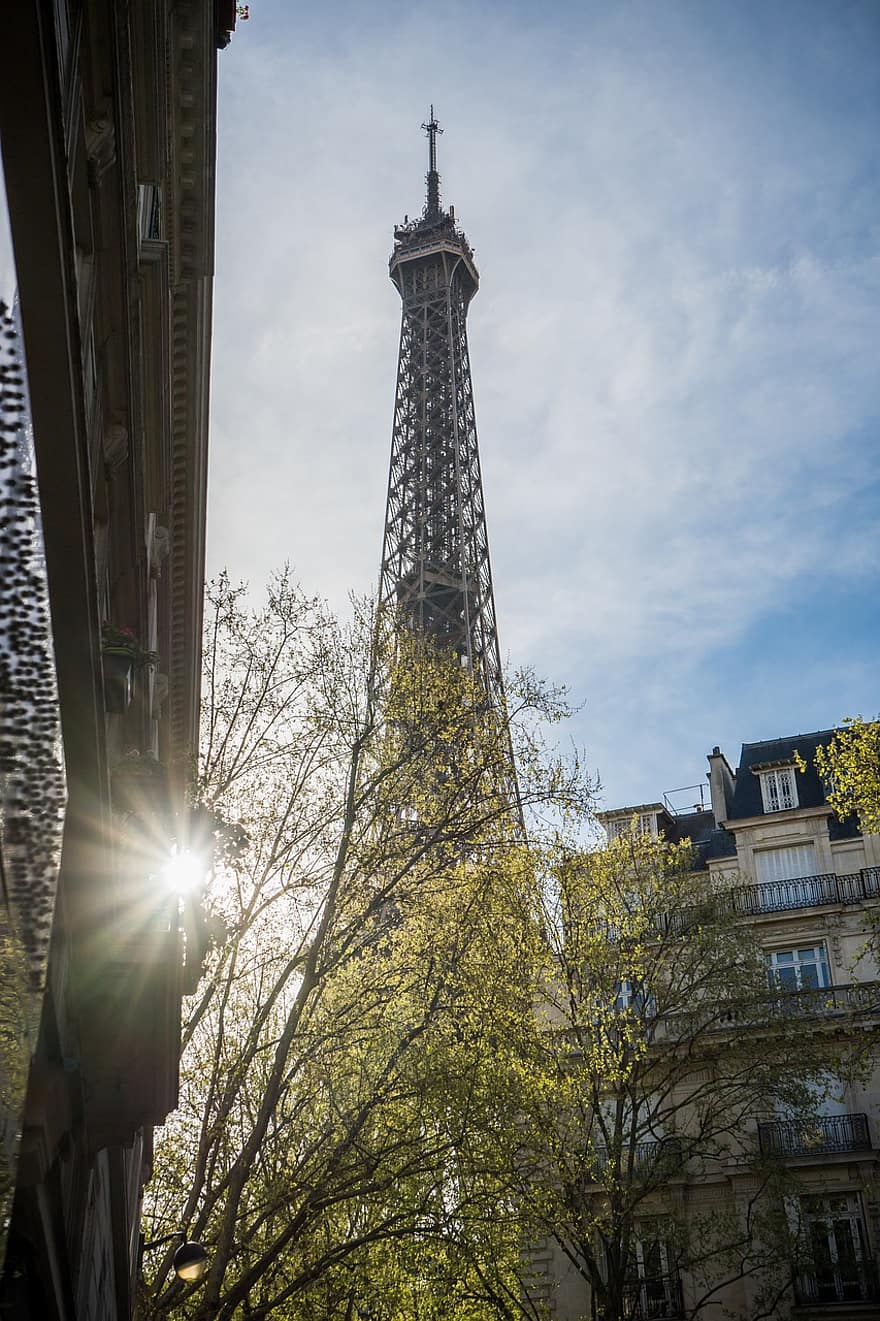 Eiffeltornet, landmärke, paris, frankrike, strukturera, arkitektur, monument, byggnad, stad, torn, urban