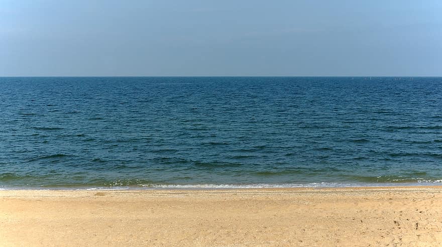 pludmale, smiltis, jūra, okeāns, horizonts, krastā, jūras krastā, smilšaina pludmale, smilšaina, krasta līnija, krasta līniju