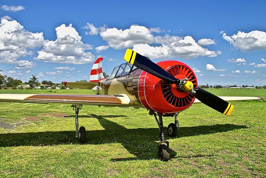 Plane, Propeller, War, Classic, Historical, air vehicle, airplane, flying, aircraft wing, grass, transportation