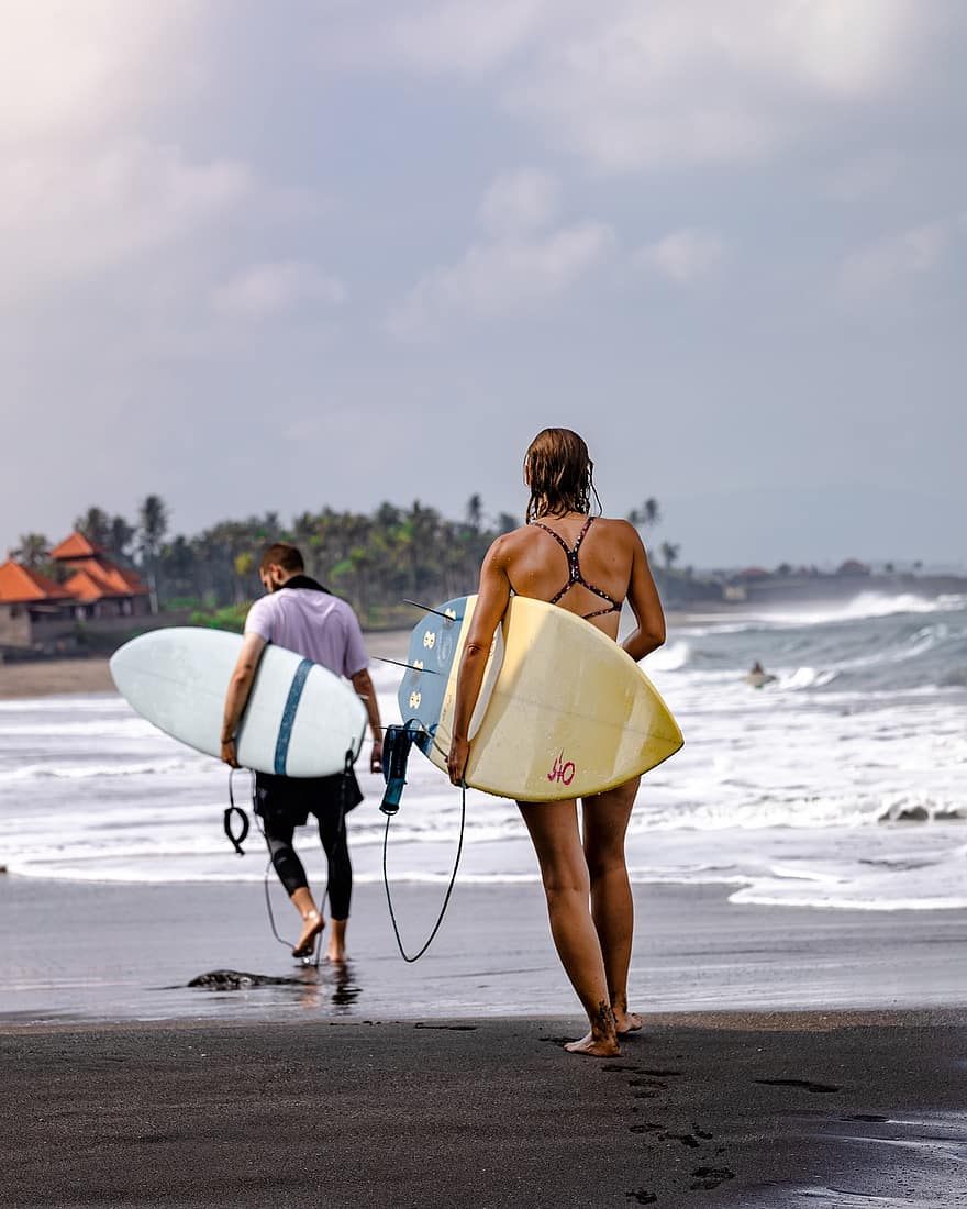 surfing, surfers, strand, zee, Bali, Pasut-strand, natuur, surfboard, mannen, zomer, sport