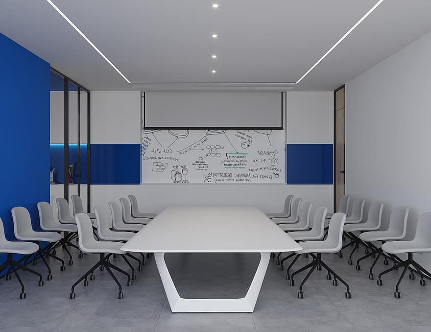 комната для переговоров, дизайн интерьера, офис, конференц-зал, современный офисный интерьер