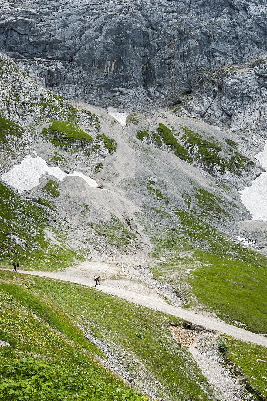 munţi, cale, alpiniști, alpinism, backpacking, excursioniști, drumetii montane, traseu, traseu montan, peisaj, natură