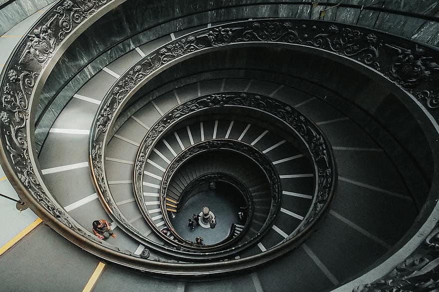 Stairway, Spiral, Stairs, People, Stargate, Geometry