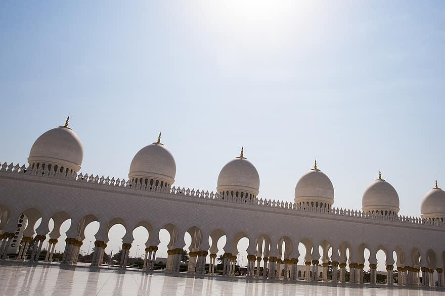 sheikh zayed grand mošeja, mošeja, islāma arhitektūra, reliģiju, Abu dabī, Apvienotie Arābu Emirāti, arhitektūra, slavenā vieta, minarets, kultūras, garīgums