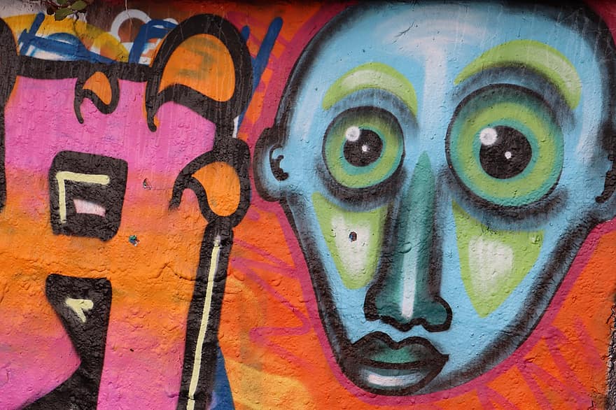 graffiti, urban kunst, gadekunst, by-, kunst